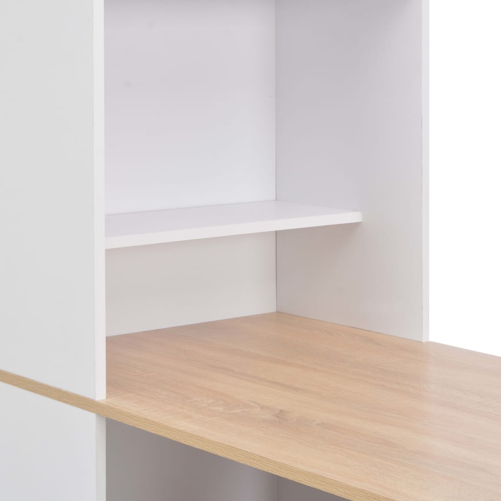 Bar Table White, Natural Engineered wood 45.3 x 23.2 x 78.7 in