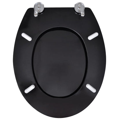 Toilet Seats with Lids 2 pcs MDF Black