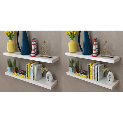 Wall Shelves 4 pcs White 80 cm