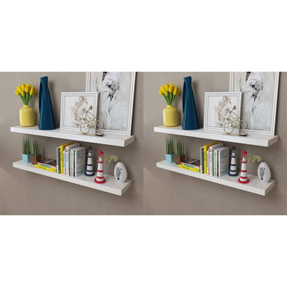 Wall Shelves 4 pcs White 100 cm