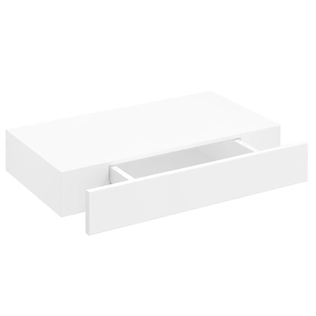 Floating Wall Shelves with Drawers 2 pcs White 48 cm
