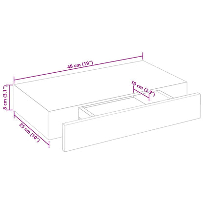 Floating Wall Shelves with Drawers 2 pcs White 48 cm