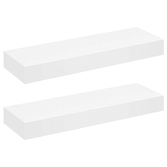 Wall Mounted Shelf | Set of 2 | White | MDF | 80 cm | Wall Mounted Shelf