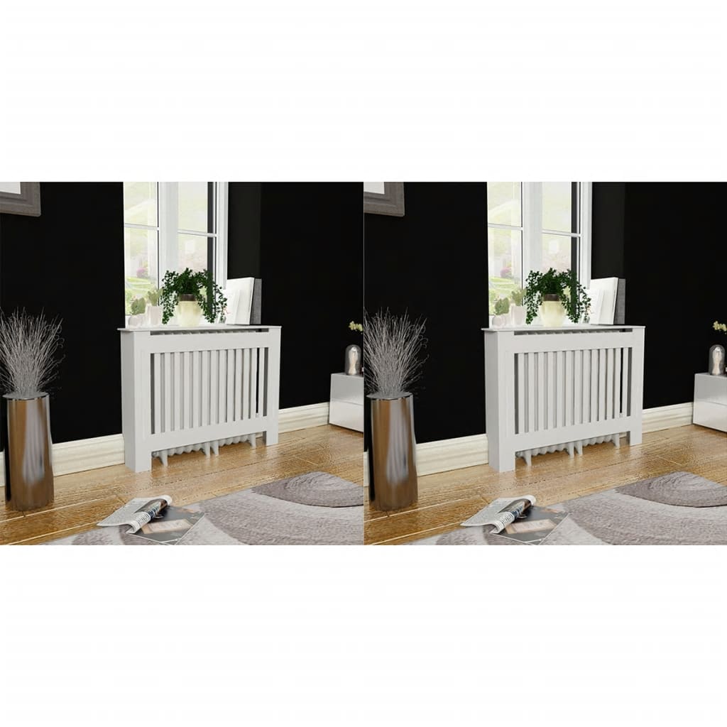 Radiator Covers 2 pcs White Engineered Wood 44.1