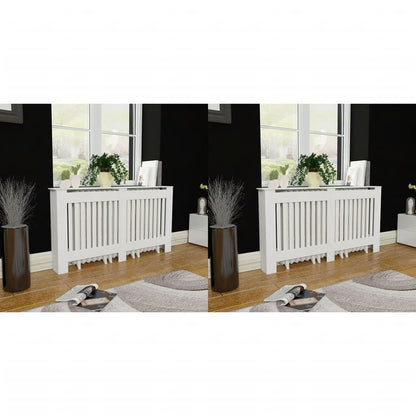 Radiator Covers 2 pcs White 152 cm Engineered Wood