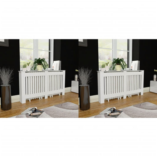 Radiator Covers 2 pcs White 152 cm Engineered Wood