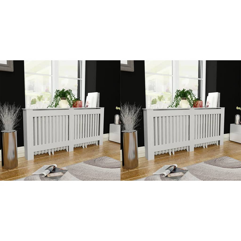 vidaXL Radiator Covers 2 pcs White Engineered Wood 67.7"