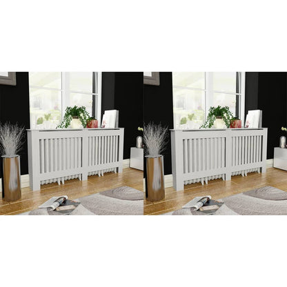 vidaXL Radiator Covers 2 pcs White Engineered Wood 67.7"