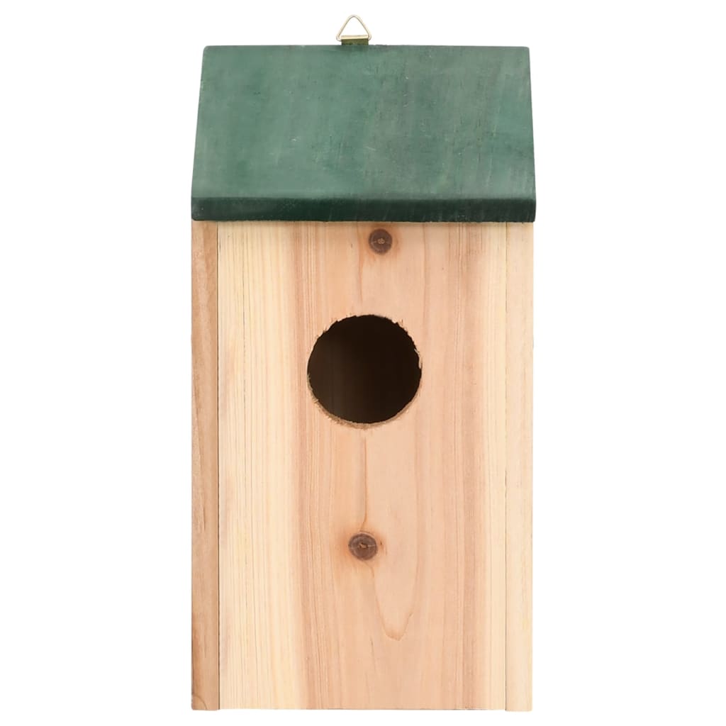 Bird House | Green and Wood | Solid pine wood | Small | Durable
