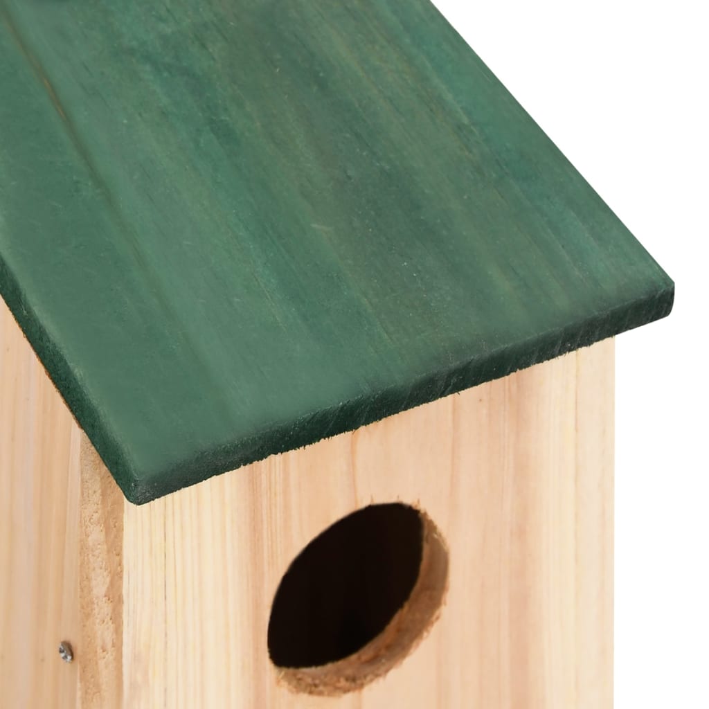 Bird House | Green and Wood | Solid pine wood | Small | Durable