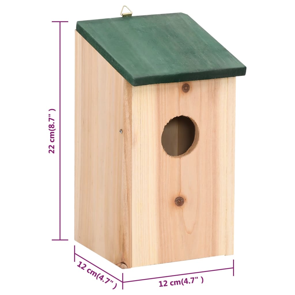 Bird House | Green and Wood | Solid pine wood | Small | Durable
