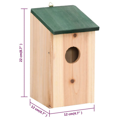 Bird House | Green and Wood | Solid pine wood | Small | Durable