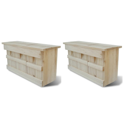 Nest Box | Set of 2 | Natural wood | Solid wood | 44x15.5x21.5 cm