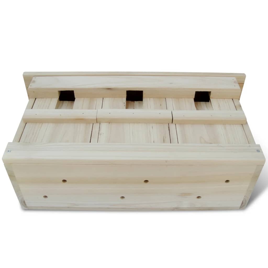 Nest Box | Set of 2 | Natural wood | Solid wood | 44x15.5x21.5 cm