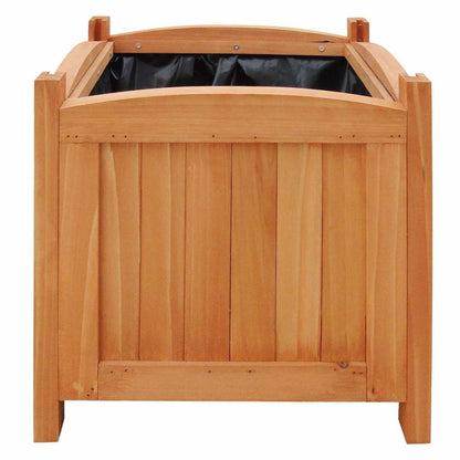 vidaXL Raised Bed Set of 4 Wooden Solid wood, PE lining 12x12x12 in