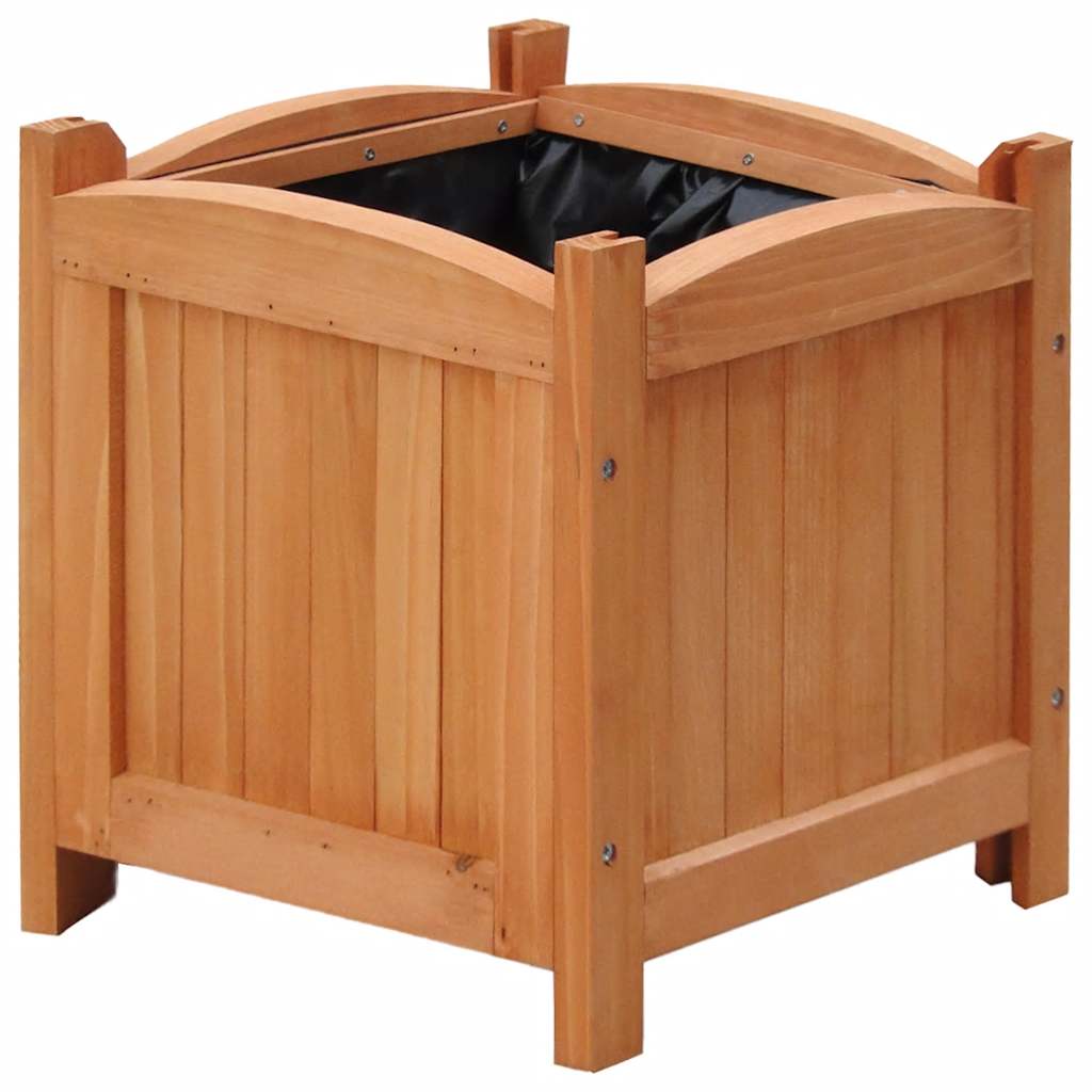 vidaXL Raised Bed Set of 4 Wooden Solid wood, PE lining 12x12x12 in