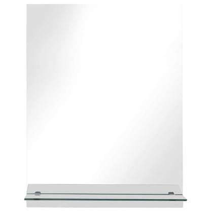 Wall Mirror with Shelf 20x40 cm Tempered Glass