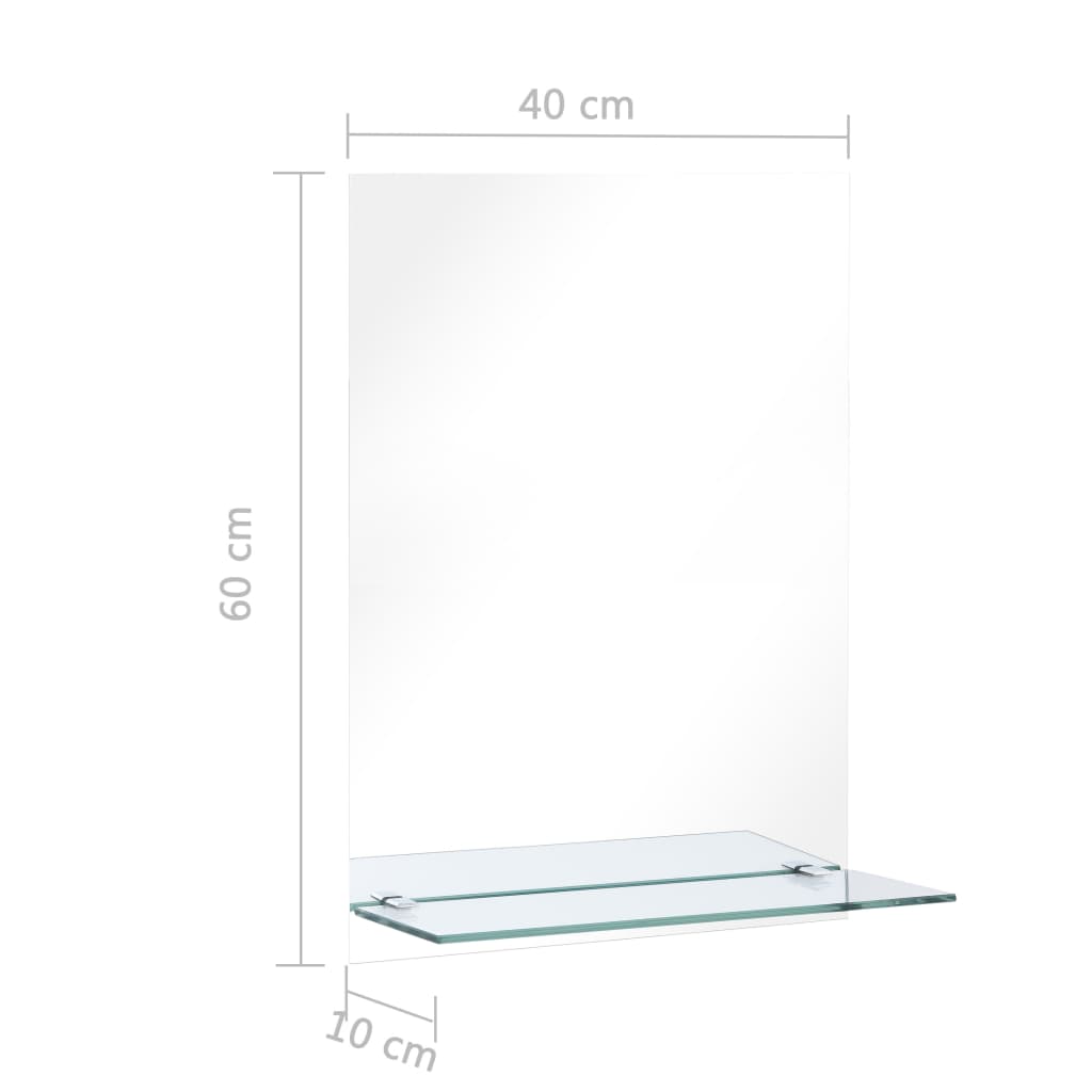 Wall Mirror | Transparent | Tempered Glass | 40x60 cm | Wall mounting