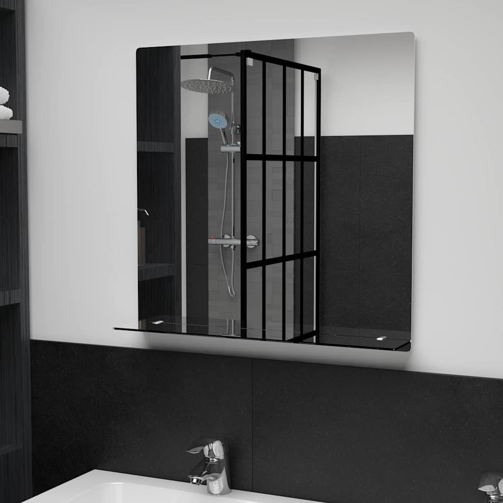 Wall Mirror | Transparent | Tempered Glass | 60x60 cm | Decorative Inlays