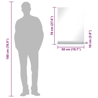Wall Mirror | Clear | Toughened Glass | 50 x 70 cm | Wall Mirror