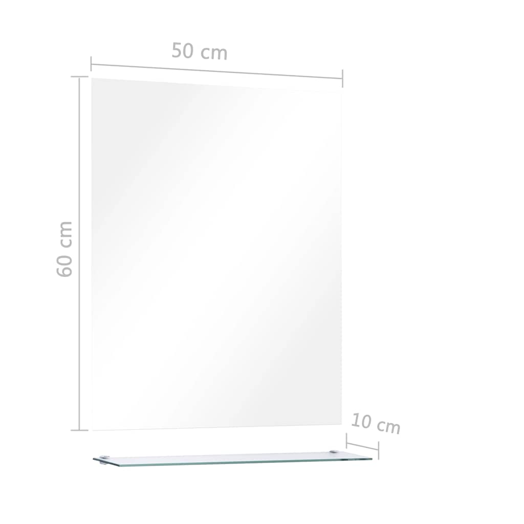 Wall Mirror | Transparent | Tempered Glass | 50x60 cm | Decorative Inlays