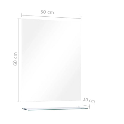 Wall Mirror | Transparent | Tempered Glass | 50x60 cm | Decorative Inlays