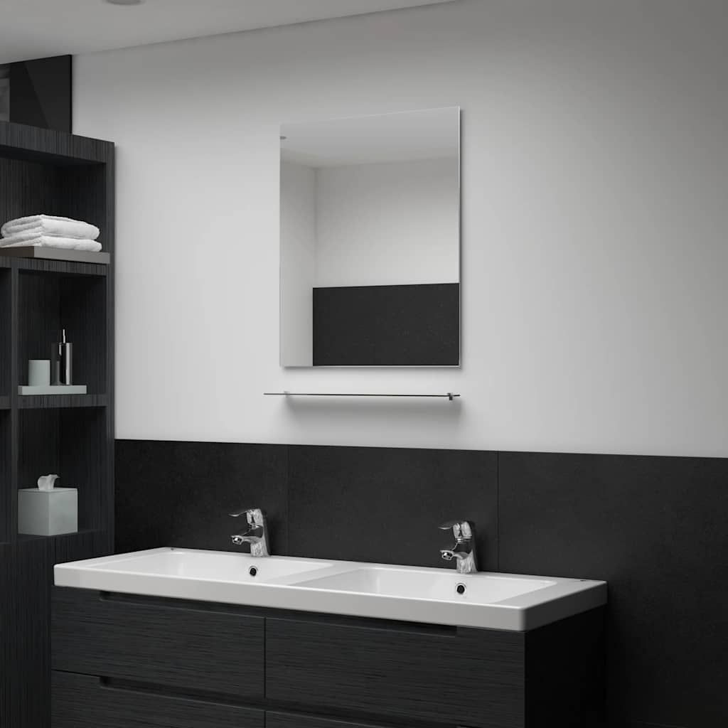 Wall Mirror | Transparent | Tempered Glass | 50x60 cm | Decorative Inlays
