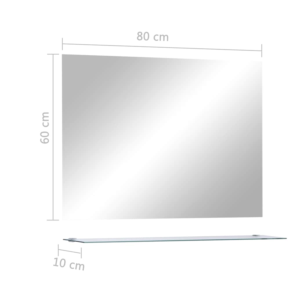 Wall Mirror | See-Through | Tempered glass | 80x60 cm | Simple