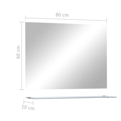 Wall Mirror | See-Through | Tempered glass | 80x60 cm | Simple