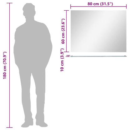 Wall Mirror | See-Through | Tempered glass | 80x60 cm | Simple