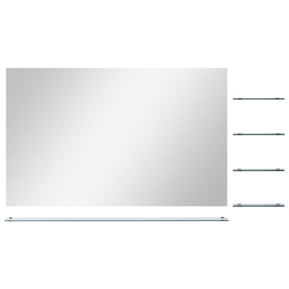 Wall Mirror with 5 Shelves Silver 100x60 cm