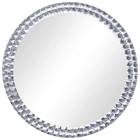 Wall Mirror | Silver | Tempered glass, Acrylic crystal | 40 cm diameter