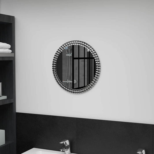 Wall Mirror | Silver | Tempered glass, Acrylic crystal | 40 cm diameter