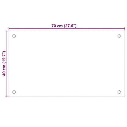 Kitchen Backsplash Milk 70 x 40 cm Tempered Glass