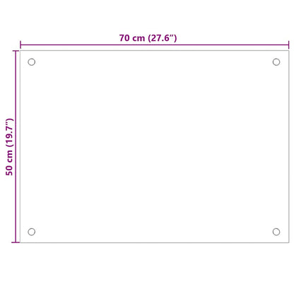 Kitchen Backsplash Milk 70 x 50 cm Tempered Glass