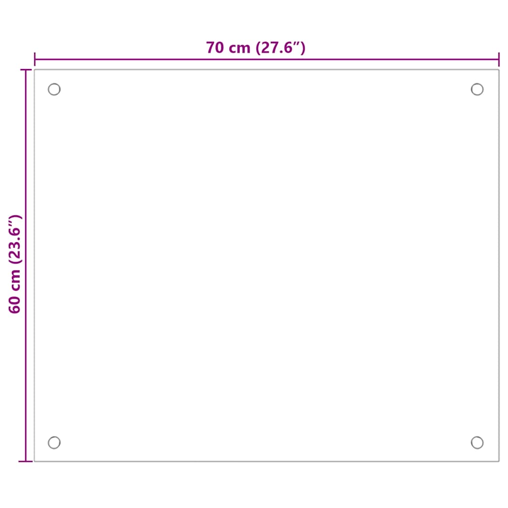 Kitchen Backsplash Milk 70 x 60 cm Tempered Glass