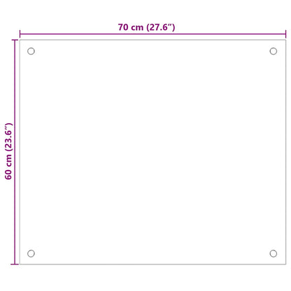 Kitchen Backsplash Milk 70 x 60 cm Tempered Glass
