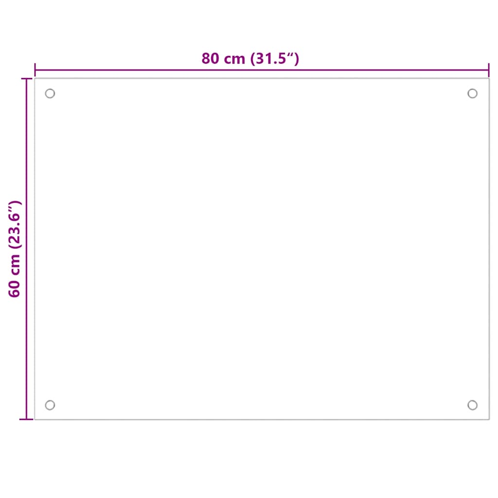 Kitchen Backsplash Milk 80 x 60 cm Tempered Glass