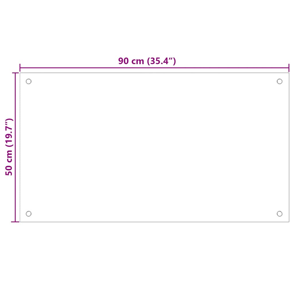 Kitchen Backsplash Milk 90 x 50 cm Tempered Glass