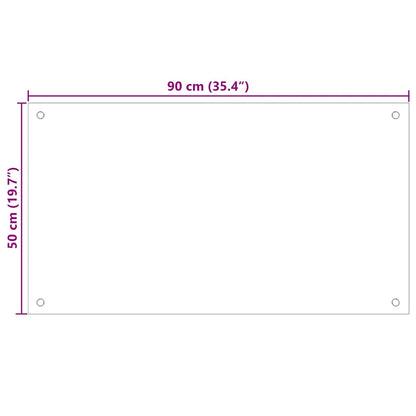 Kitchen Backsplash Milk 90 x 50 cm Tempered Glass