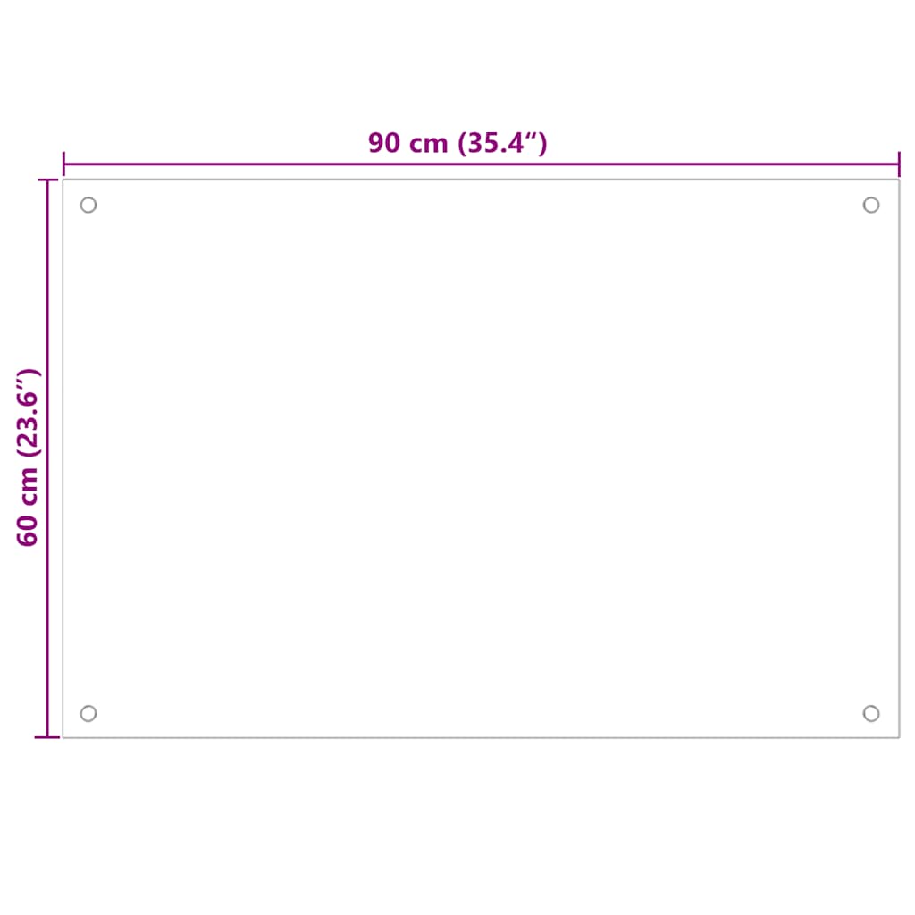 Kitchen Backsplash Milk 90 x 60 cm Tempered Glass