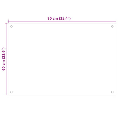 Kitchen Backsplash Milk 90 x 60 cm Tempered Glass