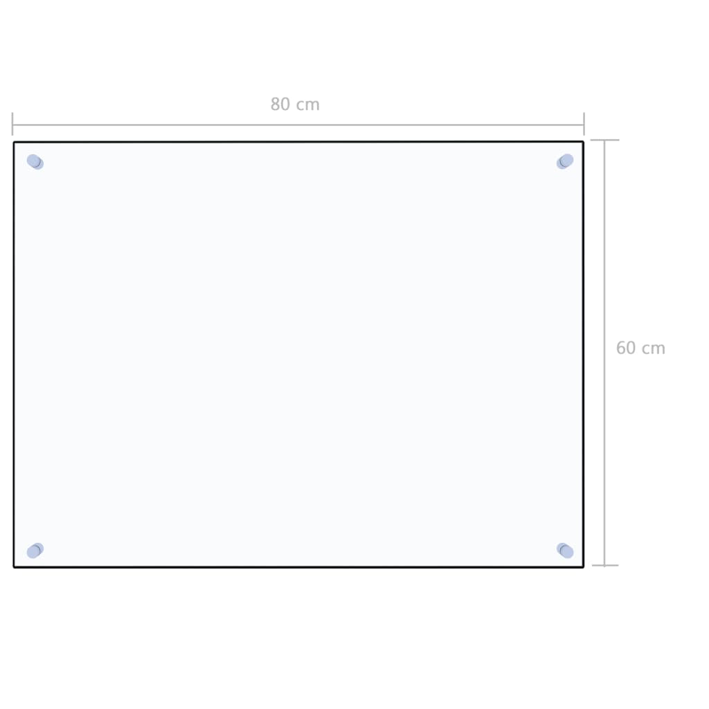 Kitchen Backsplash Transparent 80x60 cm Tempered Glass