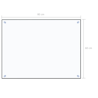 Kitchen Backsplash Transparent 80x60 cm Tempered Glass