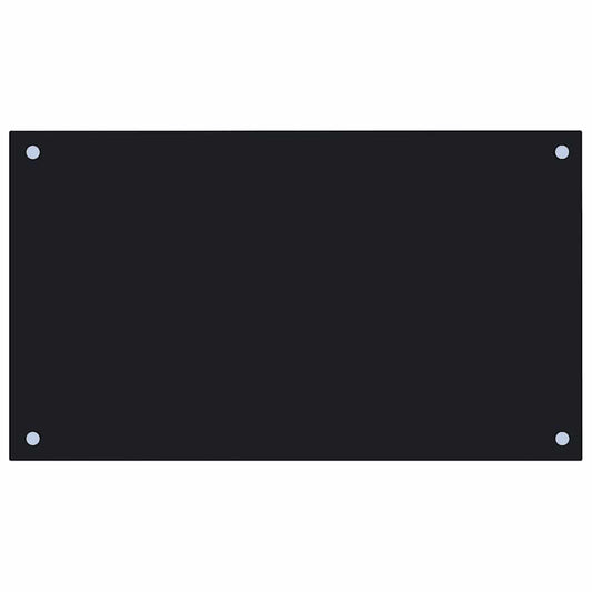 Kitchen Backsplash Black 70 x 40 cm Tempered Glass