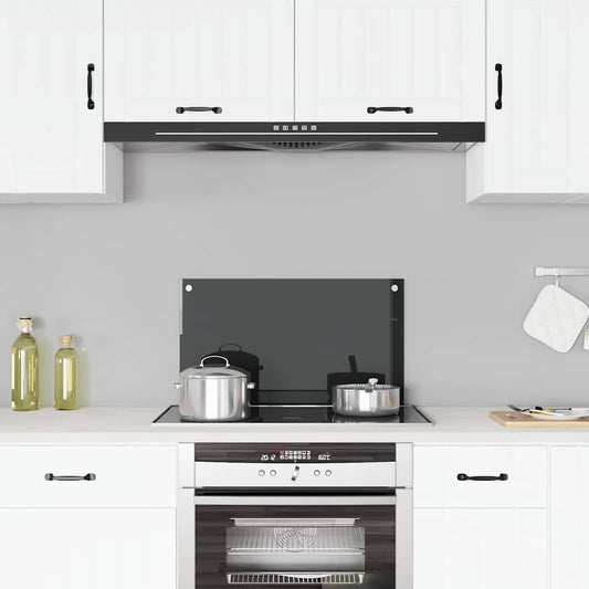 Kitchen Backsplash Black 70 x 40 cm Tempered Glass