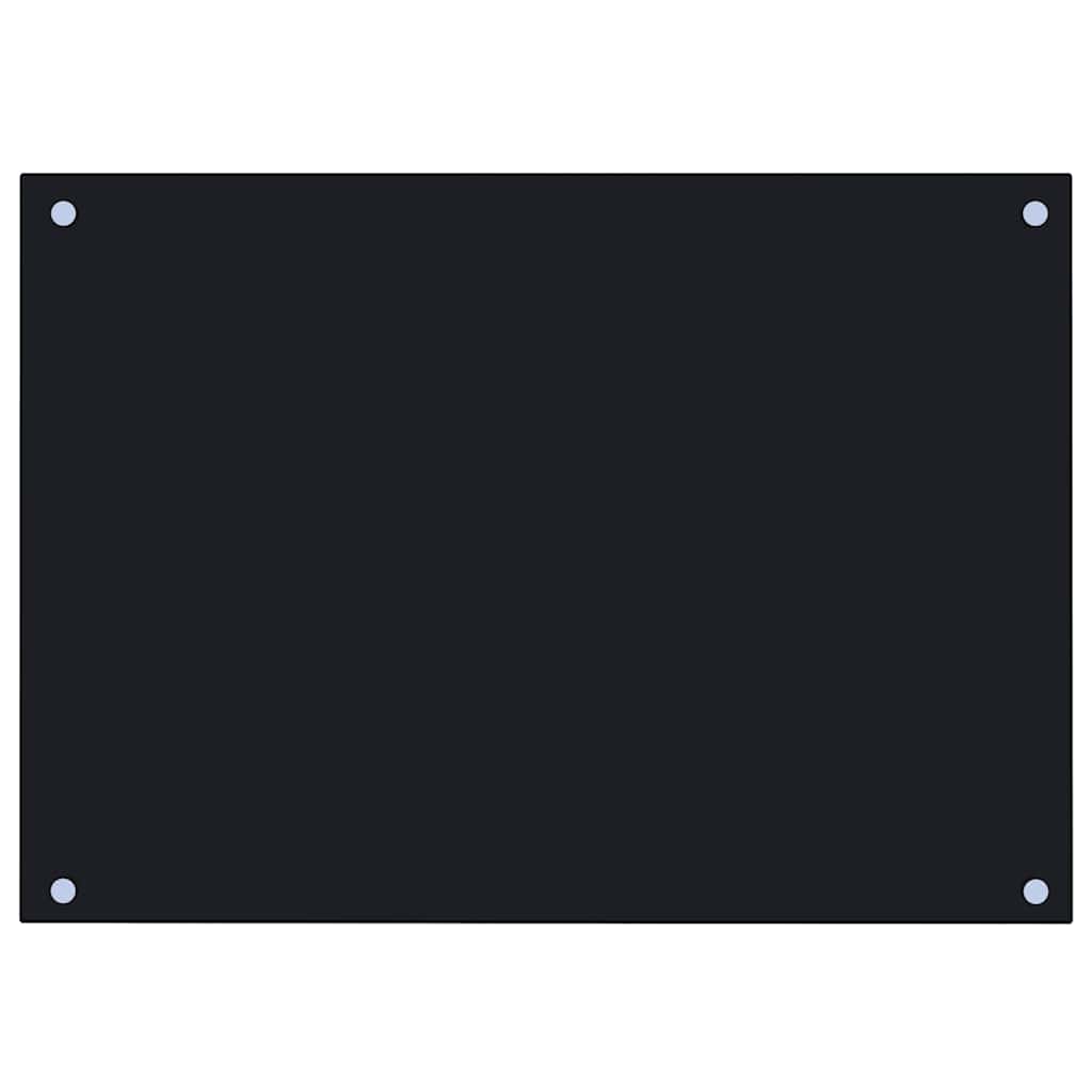 Kitchen Backsplash Black 70 x 50 cm Tempered Glass