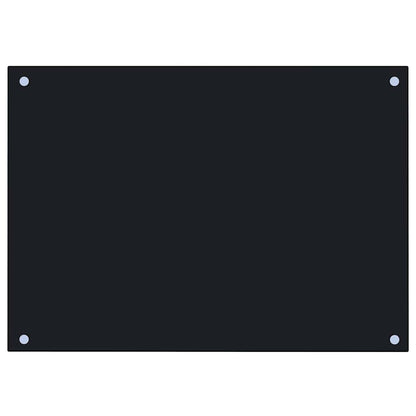 Kitchen Backsplash Black 70 x 50 cm Tempered Glass