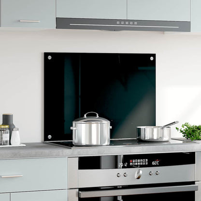 Kitchen Backsplash Black 70 x 50 cm Tempered Glass