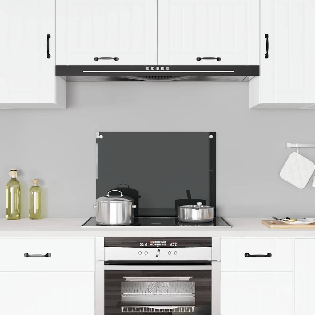 Kitchen Backsplash Black 70 x 50 cm Tempered Glass